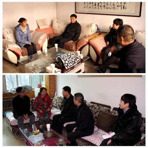 建設集團聯合黨委副書記、紀委書記、工會主席侯本英為銅煤公司困難職工送來冬日溫暖