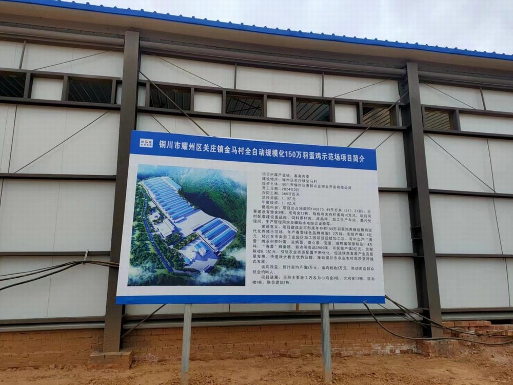 陜煤建設設計研究院:銅川市耀州區關莊鎮金馬村全自動規模化150萬羽蛋雞示范場項目主體驗收